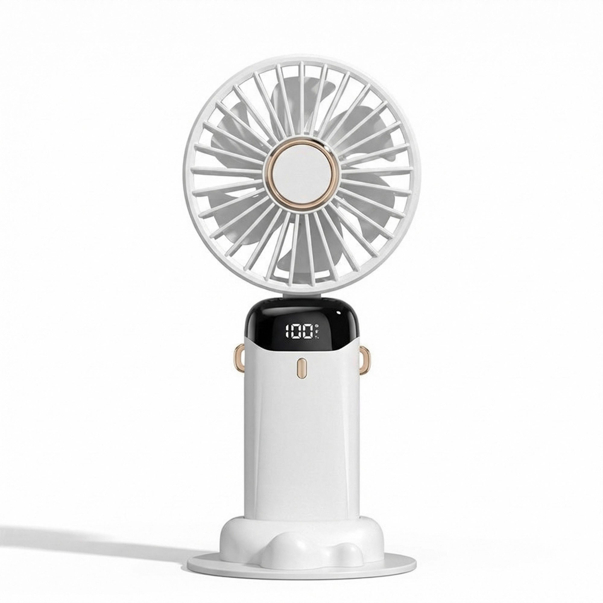Anna-Kaci USB Rechargeable Mini Handheld Fan Portable Foldable Desk Fan with Digital Display Cooling Fan