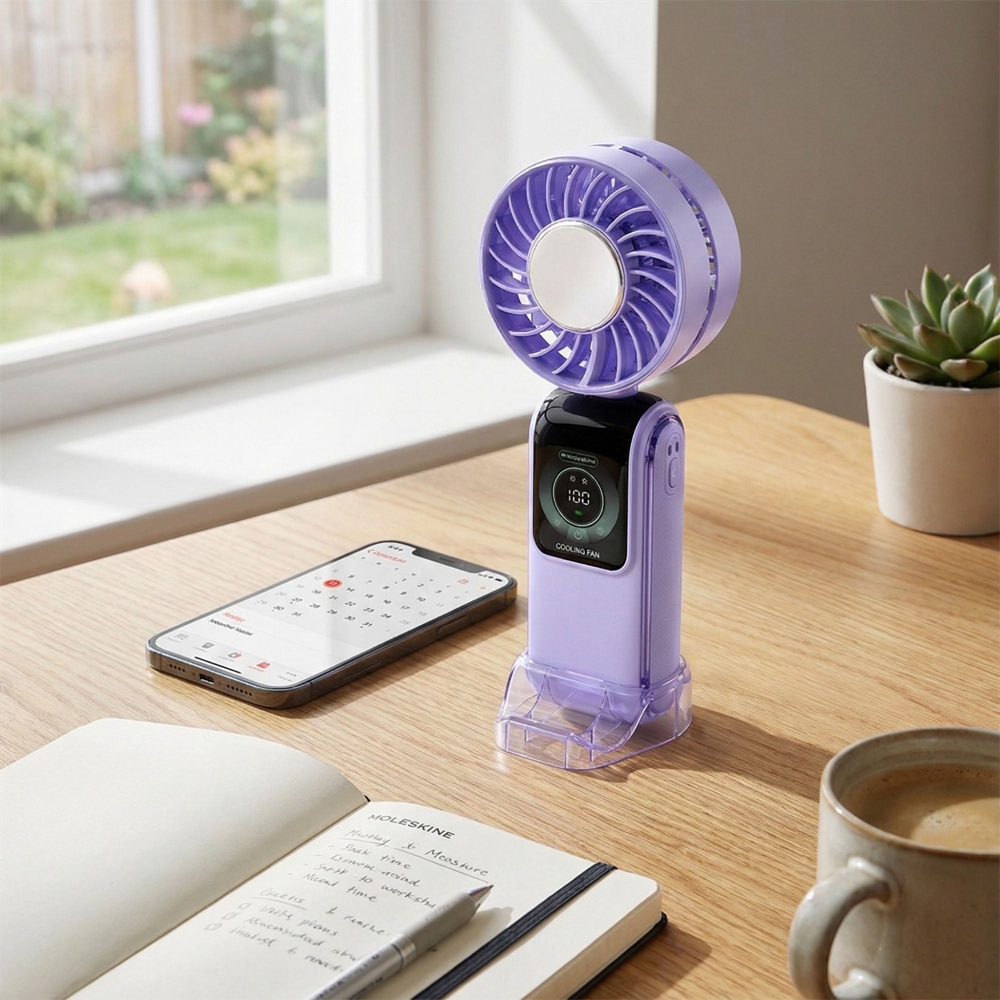 Anna-Kaci Handheld Cooling Fan with Semiconductor TEC Portable Rechargeable Foldable Fan Ice Cooling