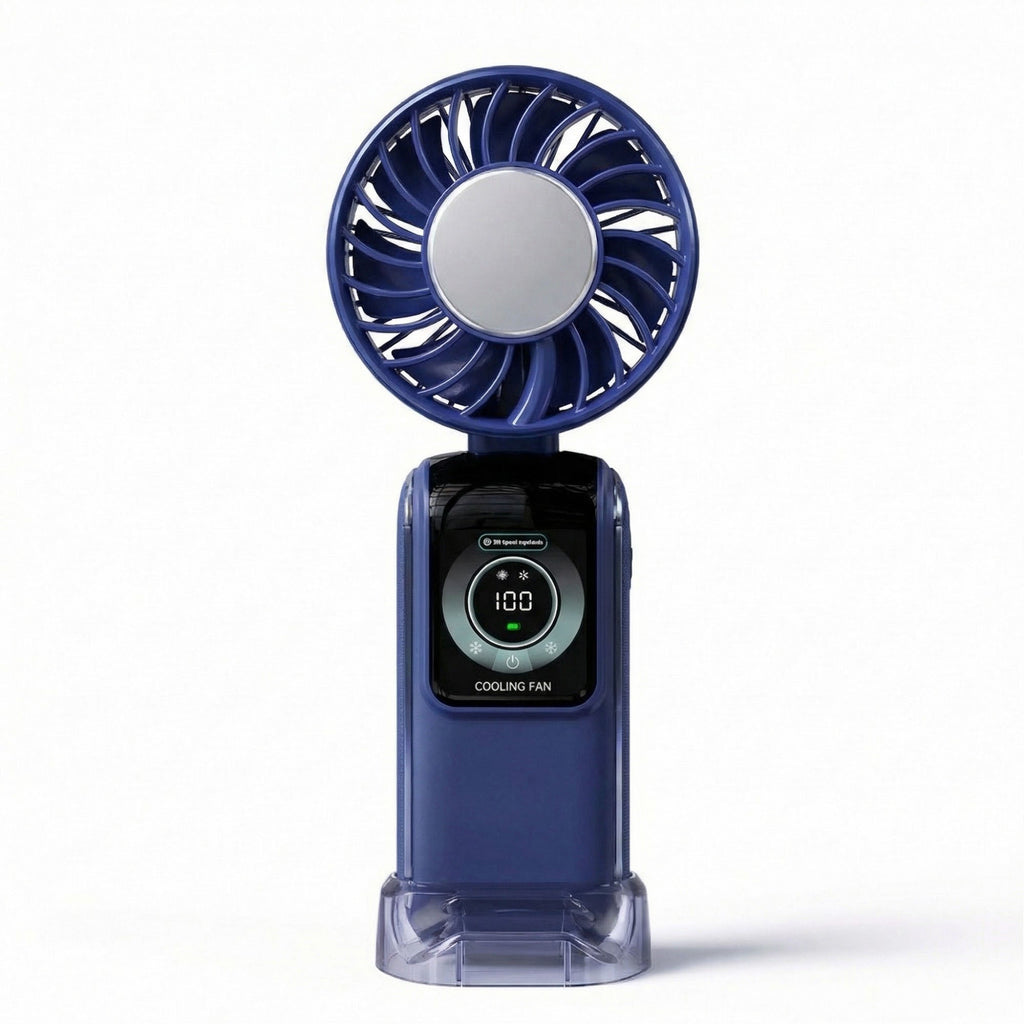 Anna-Kaci Handheld Cooling Fan with Semiconductor TEC Portable Rechargeable Foldable Fan Ice Cooling