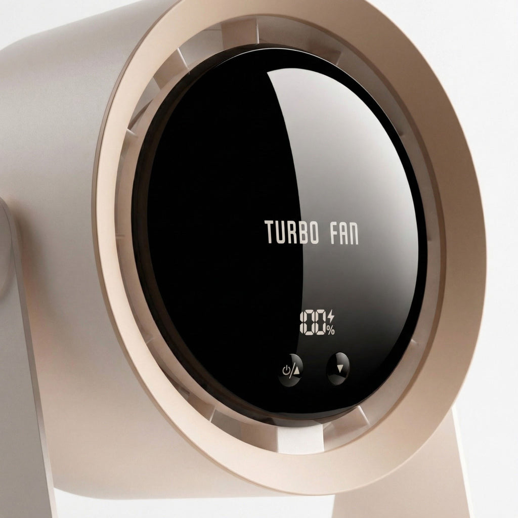 Anna-Kaci USB Rechargeable Turbo Desk Fan Quiet Circulating Fan with LED Display Wall Mount Portable Fan