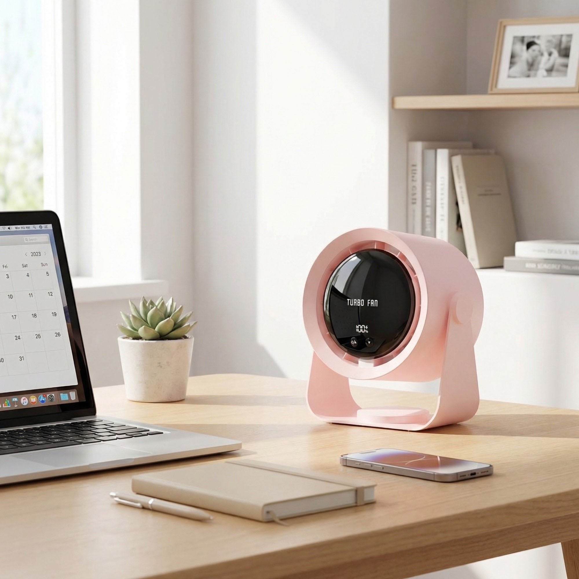 Anna-Kaci USB Rechargeable Turbo Desk Fan Quiet Circulating Fan with LED Display Wall Mount Portable Fan