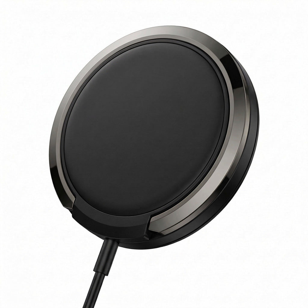 Anna-Kaci Magnetic Wireless Charger 15W Fast Charging Pad with Phone Stand Ring Grip Compatible