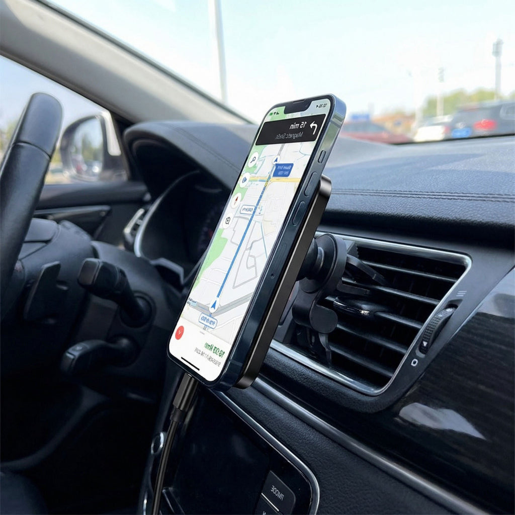 Anna-Kaci Car Wireless Charger Mount 15W Fast Charging Aluminum Magnetic Phone Holder Air Vent Mount