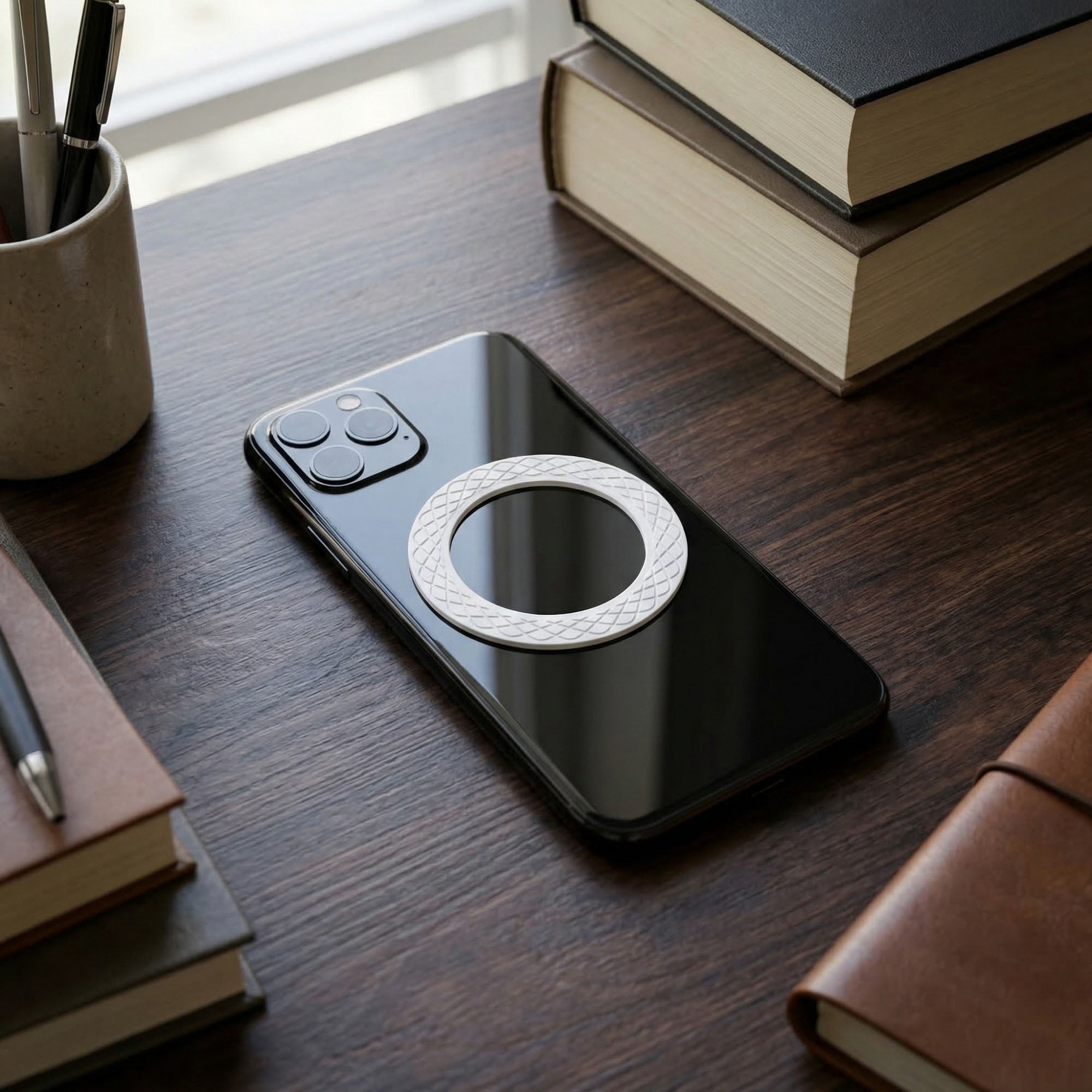 Anna-Kaci Magnetic Alignment Ring 5 Pack for Wireless Charging 2.3in Adhesive Metal Rings