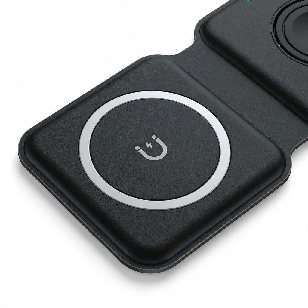 Anna-Kaci 3-in-1 Foldable Magnetic Wireless Charger Stand for Phone Watch Earbuds Fast Charging Station