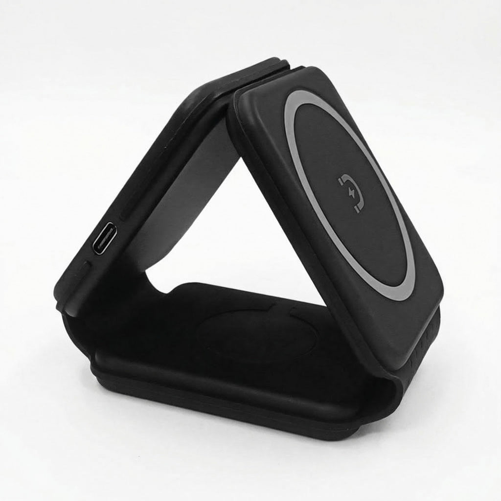 Anna-Kaci 3-in-1 Foldable Magnetic Wireless Charger Stand for Phone Watch Earbuds Fast Charging Station