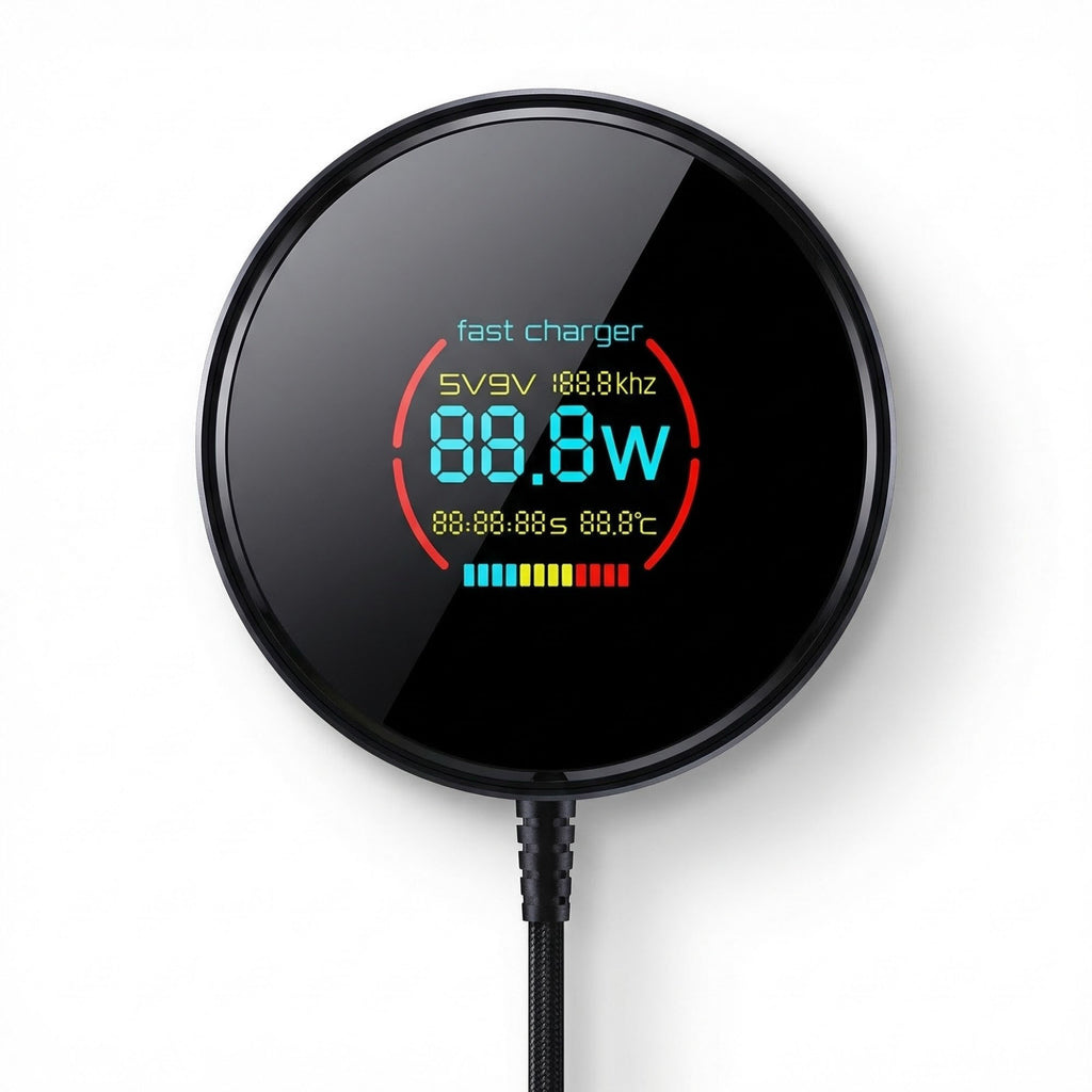 Anna-Kaci Magnetic Wireless Charger 25W Fast Charging Pad with Digital Display Type-C Input