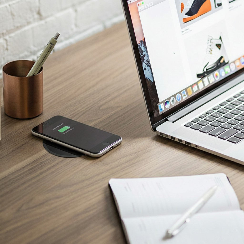 Anna-Kaci Wireless Charging Pad with USB Cable Fast Charging Compatible with Qi Enabled Devices