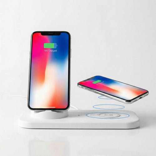 Anna-Kaci 3-in-1 Wireless Charging Station with USB Cable Compatible with Qi Enabled Devices