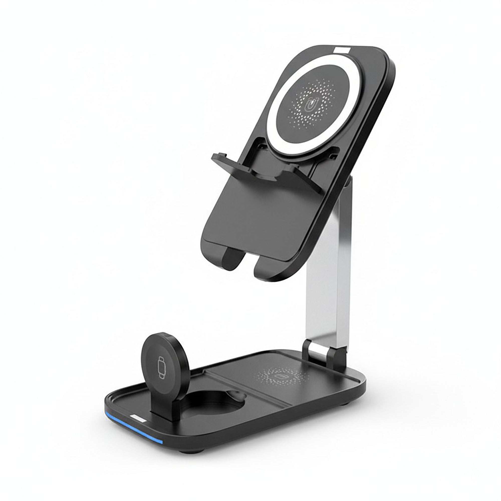 Anna-Kaci 3-in-1 Wireless Charging Stand with Adjustable Phone Holder Compatible with Qi Enabled Devices