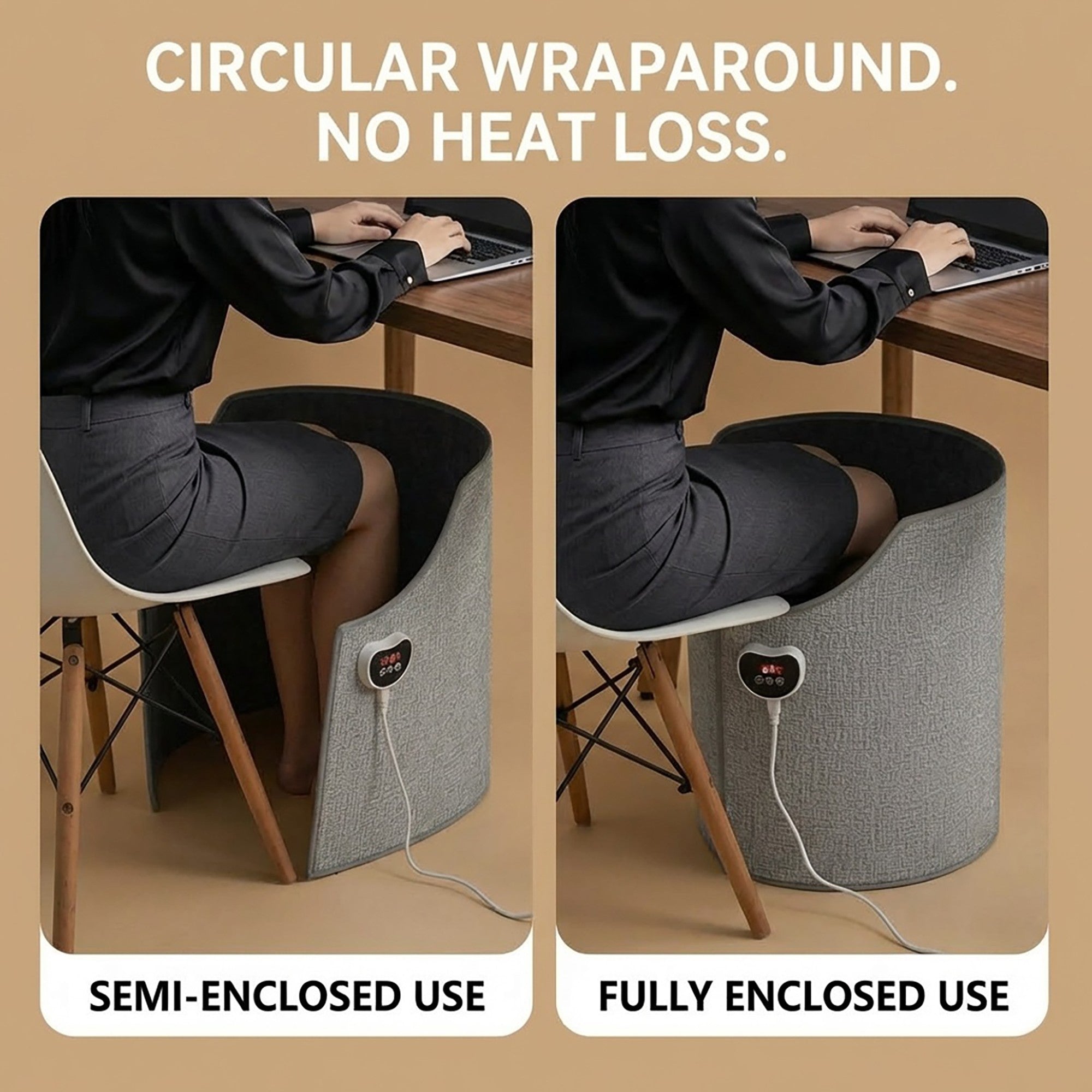 Anna-Kaci Electric Foot Warmer Under Desk Heated Foot Warmer Wrap Around Heating Pad for Home Office