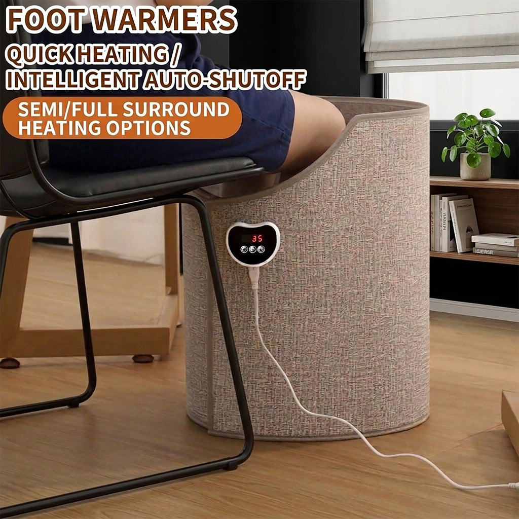 Anna-Kaci Electric Foot Warmer Under Desk Heated Foot Warmer Wrap Around Heating Pad for Home Office