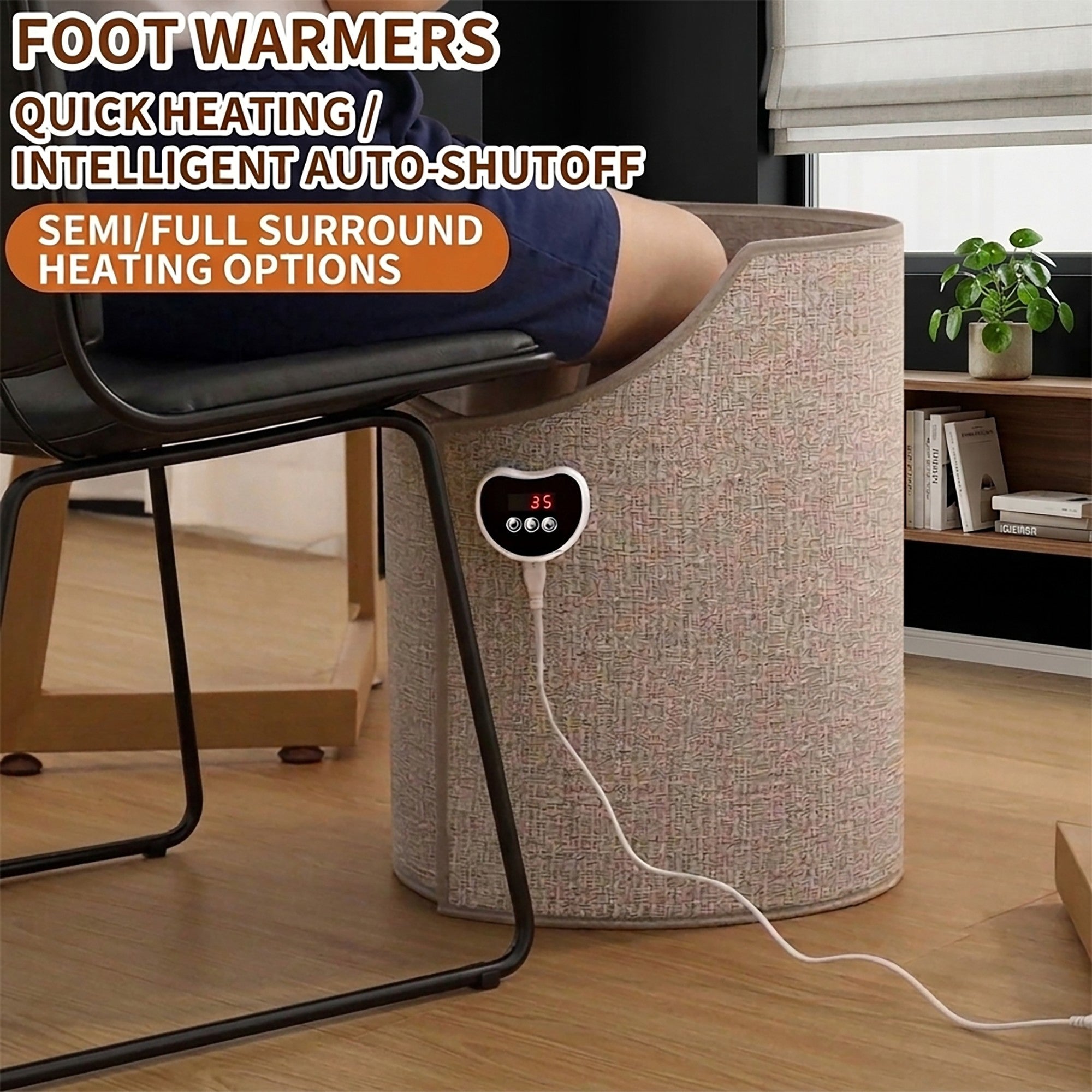 Anna-Kaci Electric Foot Warmer Under Desk Heated Foot Warmer Wrap Around Heating Pad for Home Office