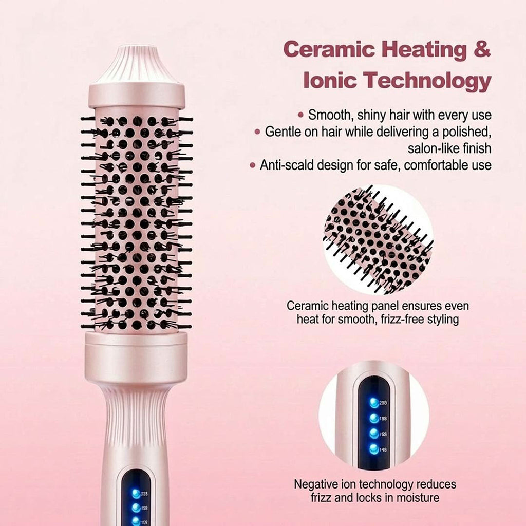 Anna-Kaci Heated Round Brush Hair Dryer Styler with Multiple Heat Settings and Ceramic Barrel