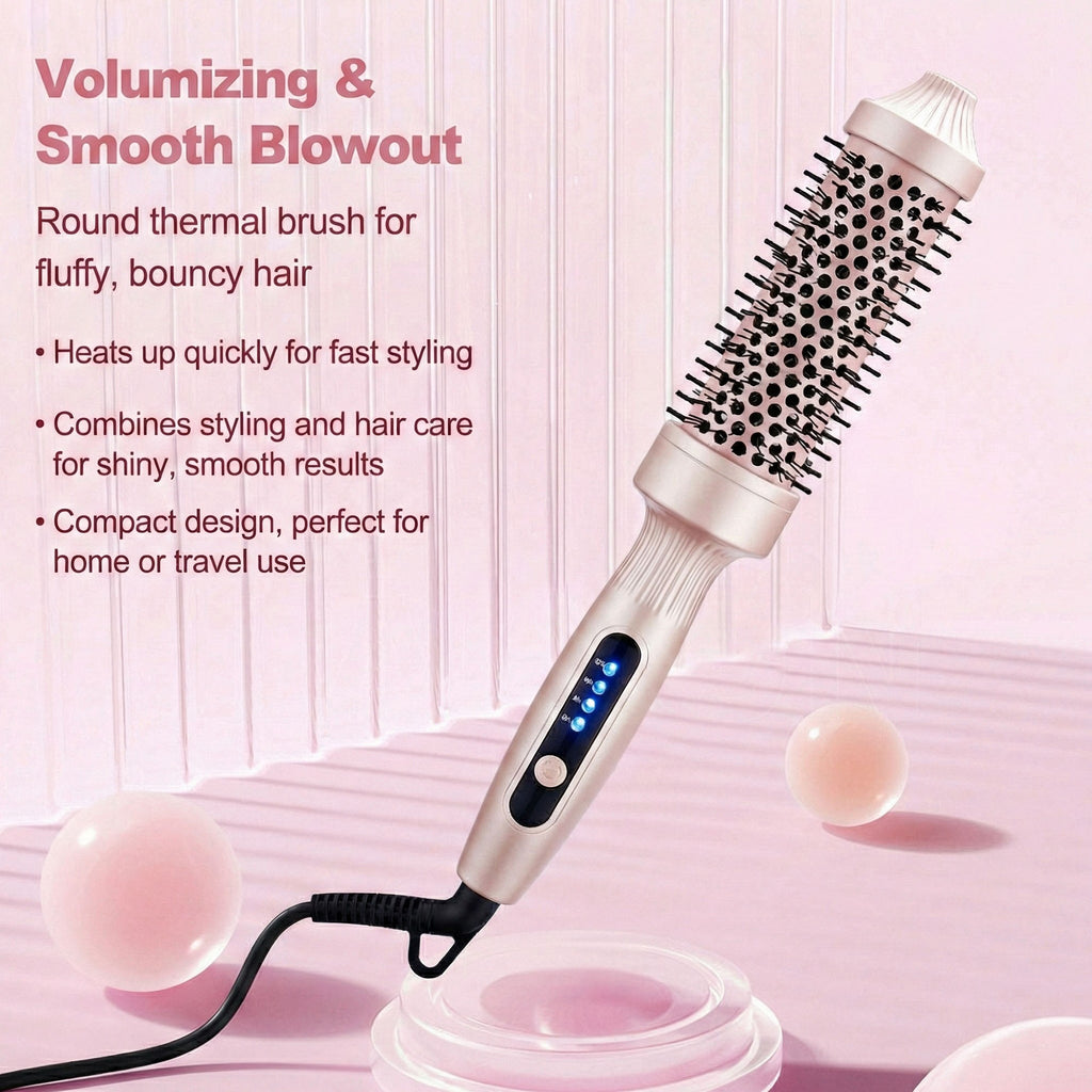 Anna-Kaci Heated Round Brush Hair Dryer Styler with Multiple Heat Settings and Ceramic Barrel