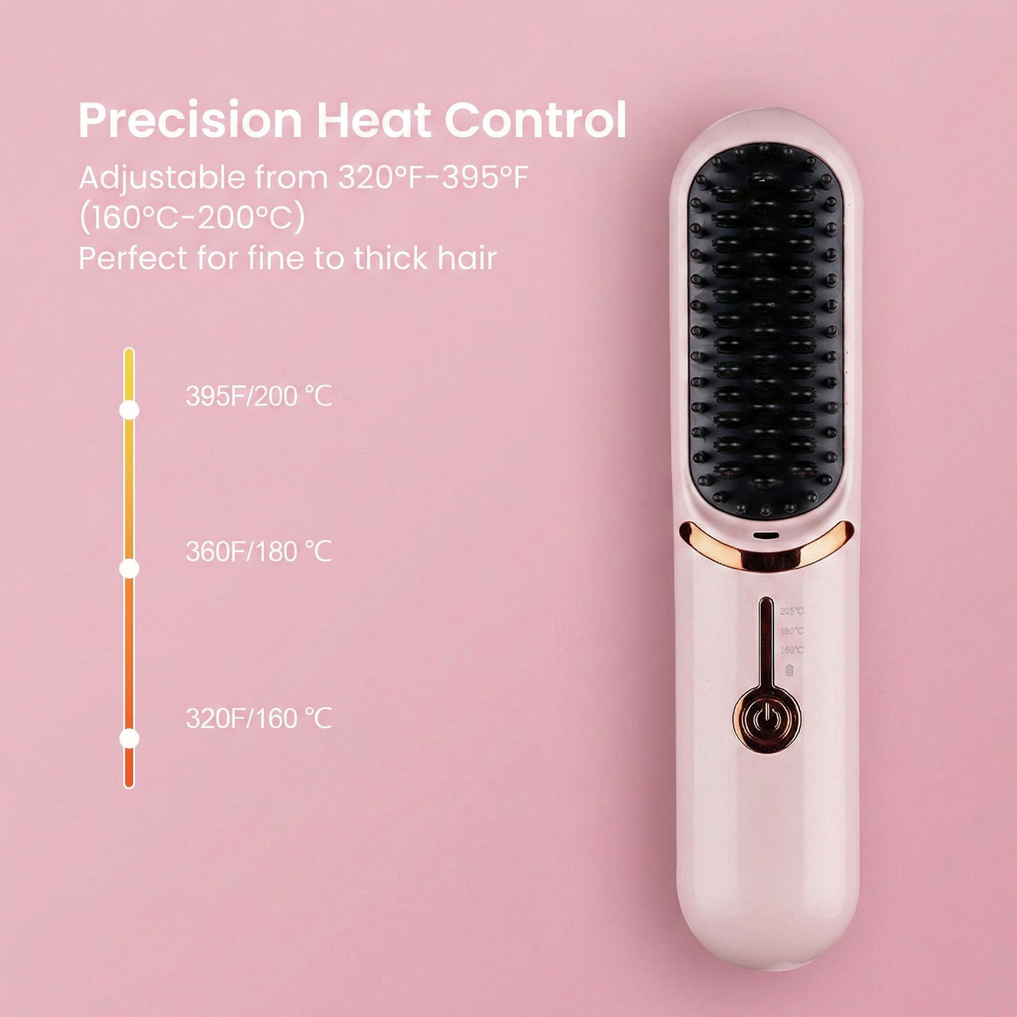 Anna-Kaci Heated Hair Straightening Brush with Adjustable Temperature 320¡ãF to 395¡ãF