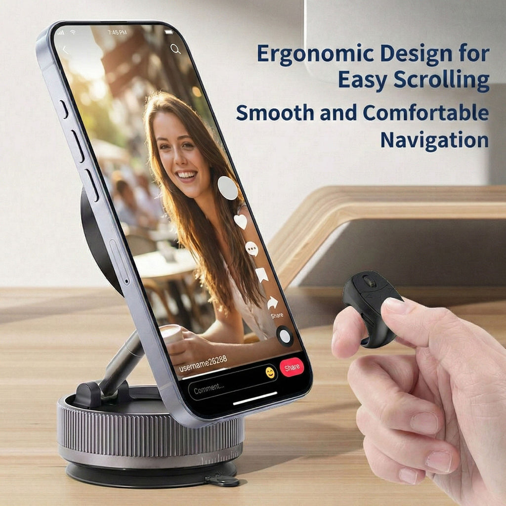 Anna-Kaci Bluetooth Ring Remote Control with Scroll Wheel for Phone Browsing and Photos