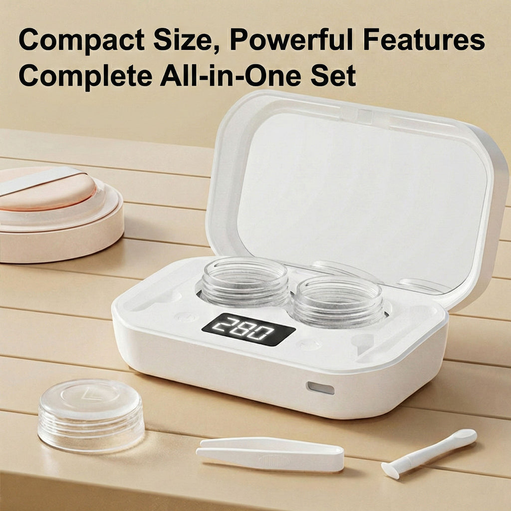 Anna-Kaci Sonic Contact Lens Cleaner with 360¡ã Cleaning and Digital Timer Display