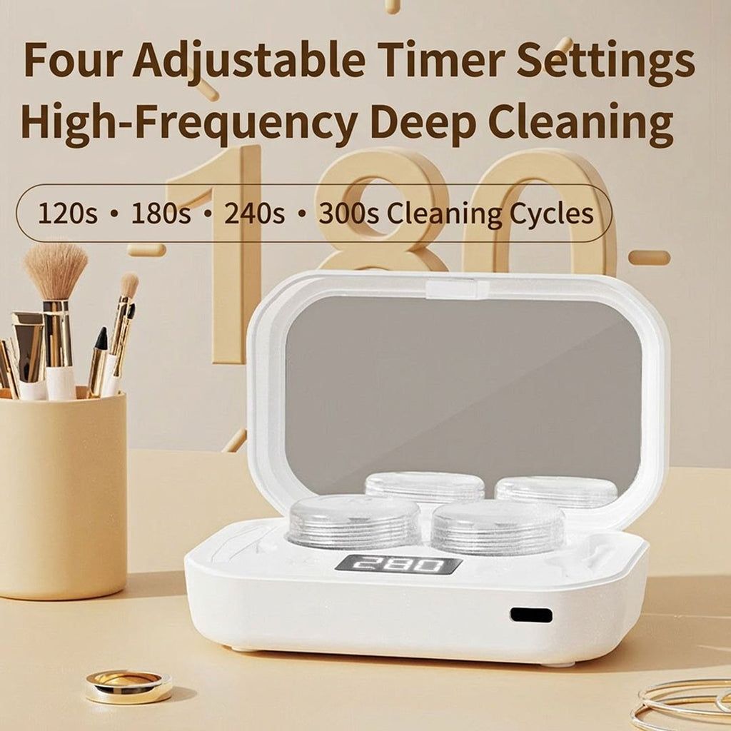 Anna-Kaci Sonic Contact Lens Cleaner with 360¡ã Cleaning and Digital Timer Display