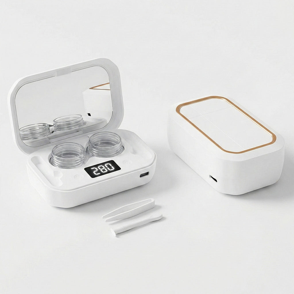 Anna-Kaci Sonic Contact Lens Cleaner with 360¡ã Cleaning and Digital Timer Display