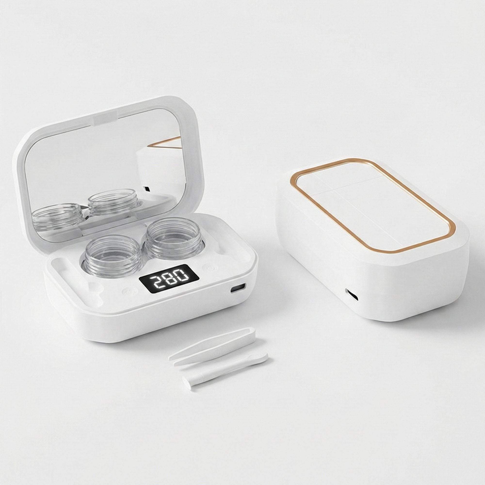 Anna-Kaci Sonic Contact Lens Cleaner with 360¡ã Cleaning and Digital Timer Display