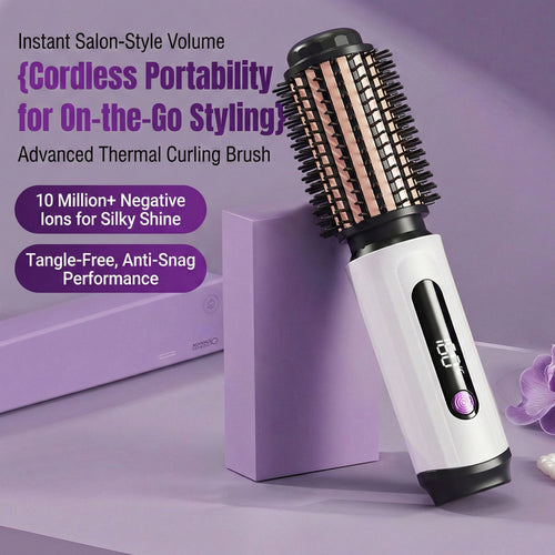 Anna-Kaci Heated Round Brush Hair Styler with Digital Temperature Display and Adjustable Heat