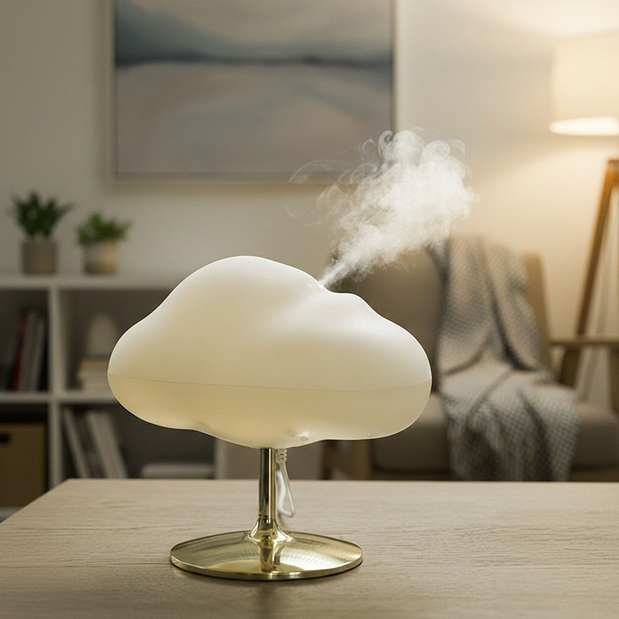 Anna-Kaci Cloud-Shaped Ultrasonic Humidifier with Warm LED Light and Mist Function