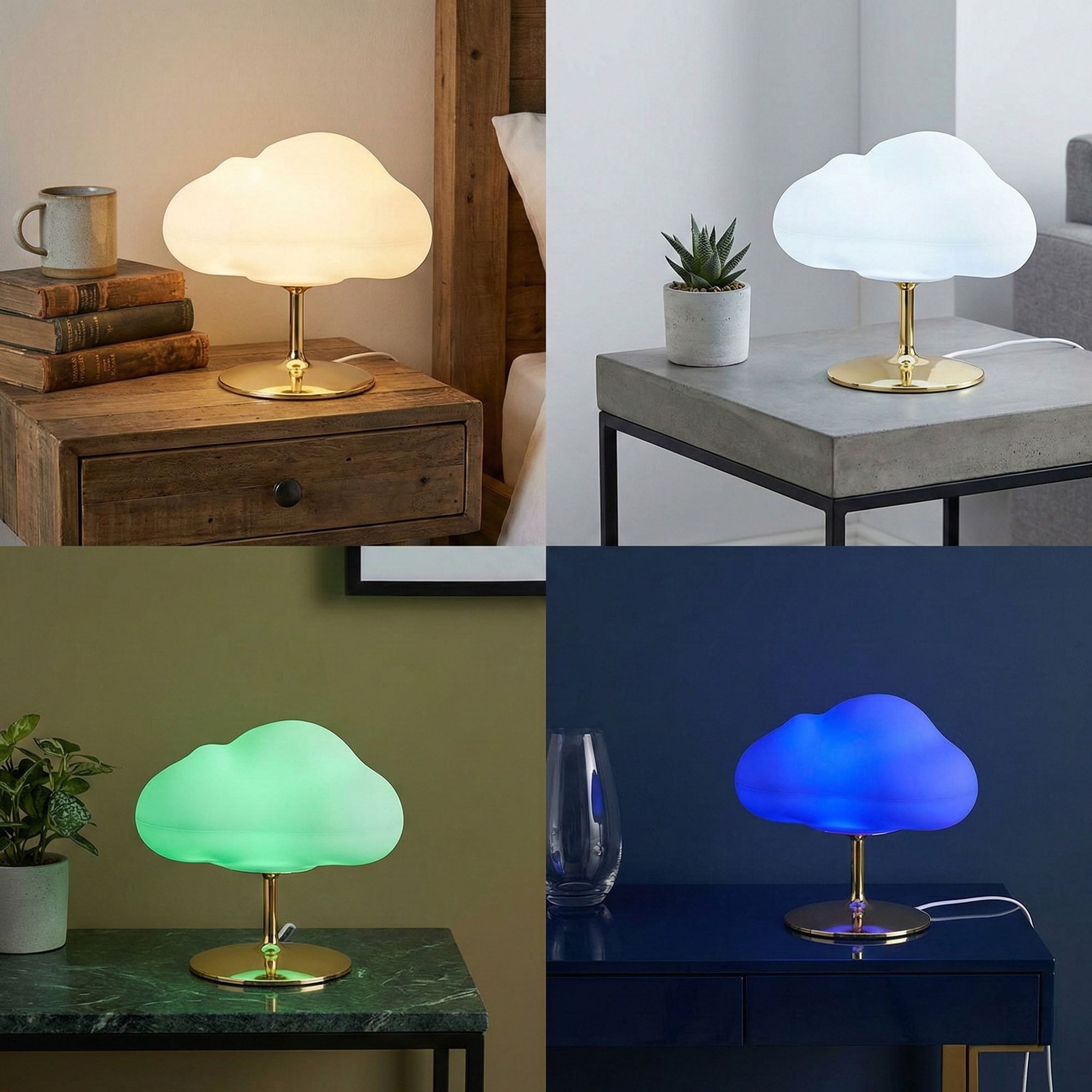 Anna-Kaci Cloud-Shaped Ultrasonic Humidifier with Warm LED Light and Mist Function