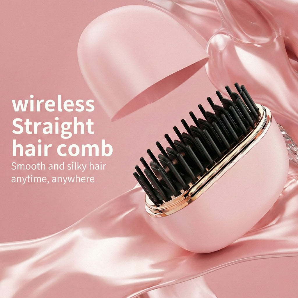 Anna-Kaci Cordless Thermal Hair Comb with Adjustable Heat Settings and Protective Travel Lid