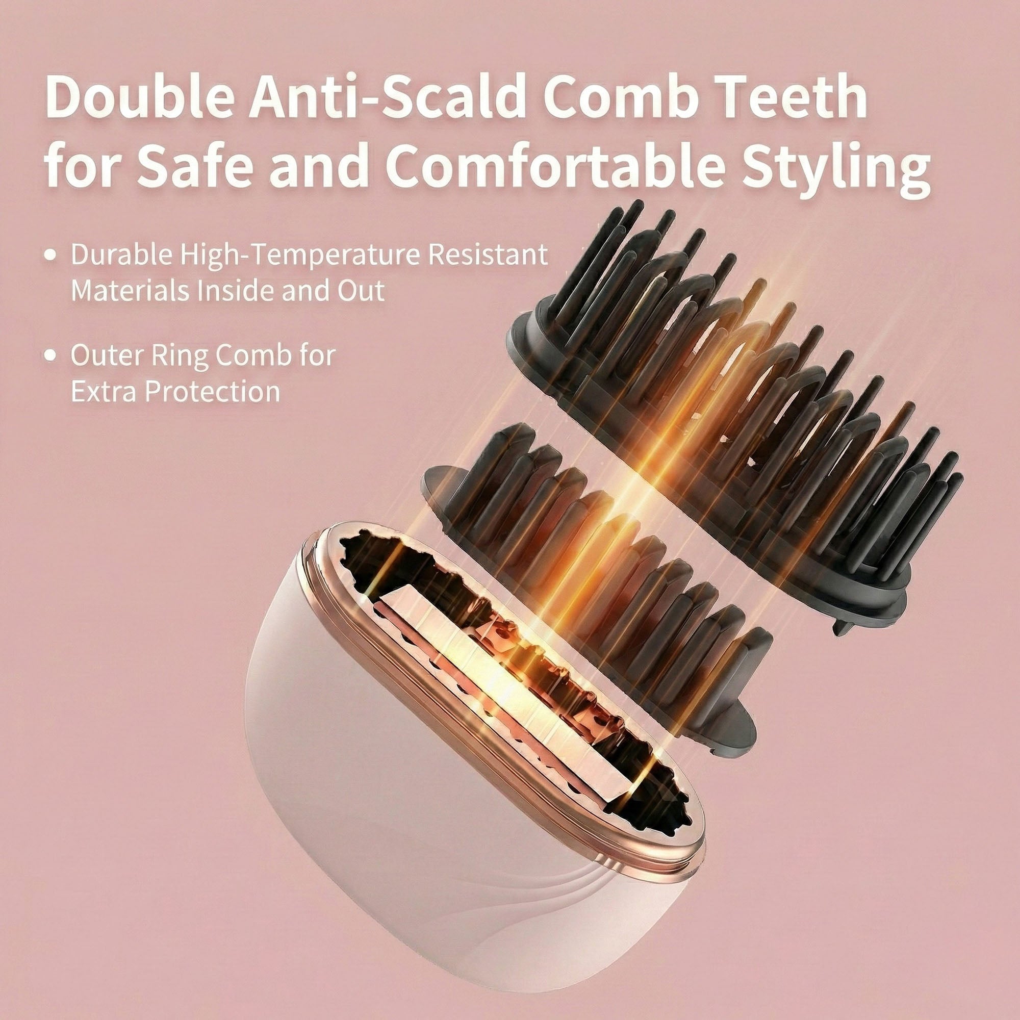 Anna-Kaci Cordless Thermal Hair Comb with Adjustable Heat Settings and Protective Travel Lid