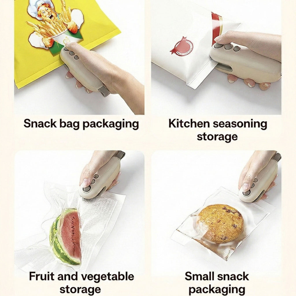 Anna-Kaci 2-PC Portable Mini Bag Heat Sealer with Rechargeable Design for Food Storage