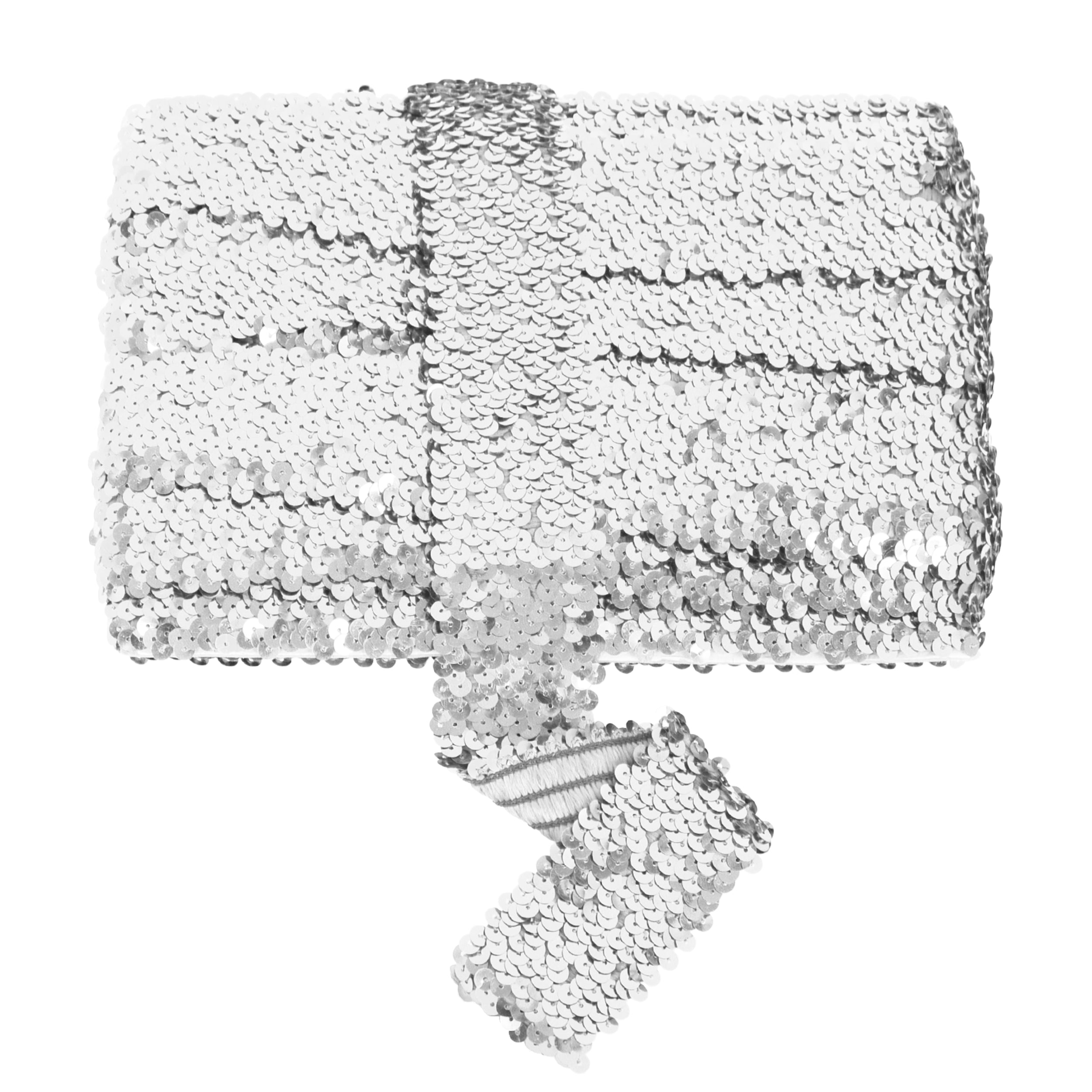 Alilang Elastic Sequin Trim, 1.9 Inch 5 Row Flat Glitter Paillette Sequin Ribbon, Bling Fabric DIY Metallic Stretch Sequin Strip, 11 Yards