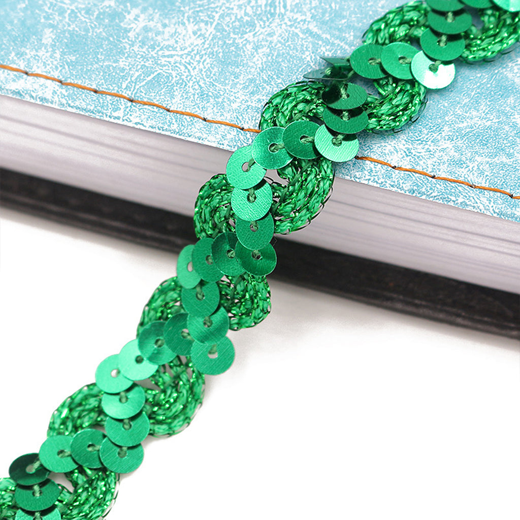 Alilang Sequin Braid Trim, 0.6 Inch Wave Sequin Strip, Glitter Metallic Paillette Sequin Ribbon, DIY Sewing Embellishment, 27 Yards