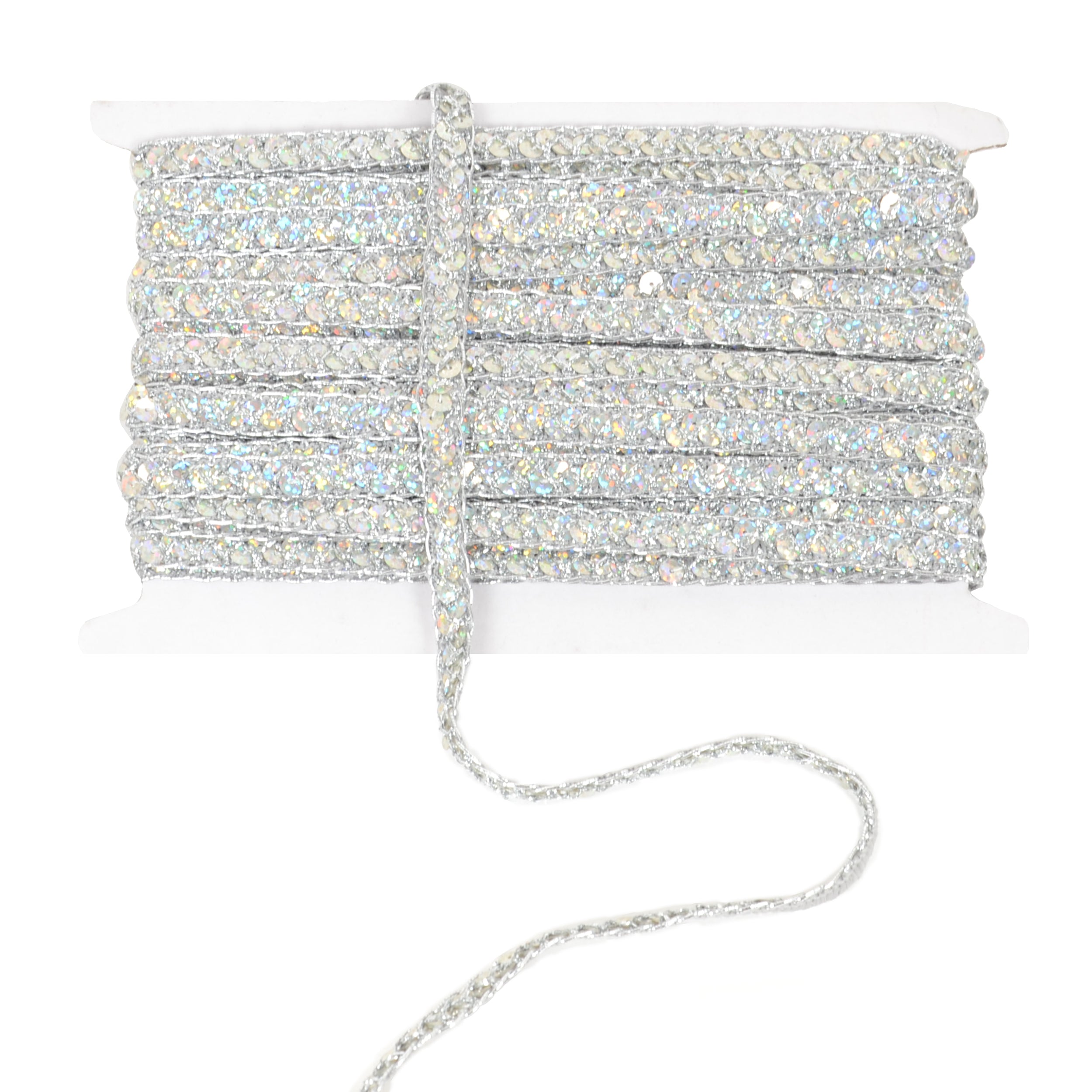 Alilang Sequin Braid Cord Trim, 0.4 Inch Glitter Laser Sequin Strip, Sewing Sequin Ribbon for DIY Crafts Party Decorations, 13 Yards