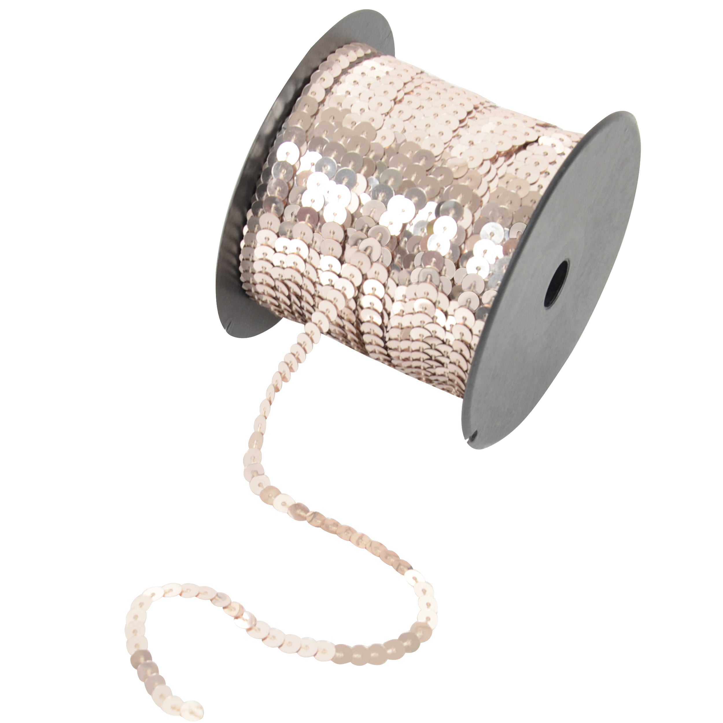 Alilang Flat Sequin Strip, 6mm String Metallic Sequin Strand, Paillette Metallic Sequin Trim Sewing DTY Craft Embellishment, 100 Yards