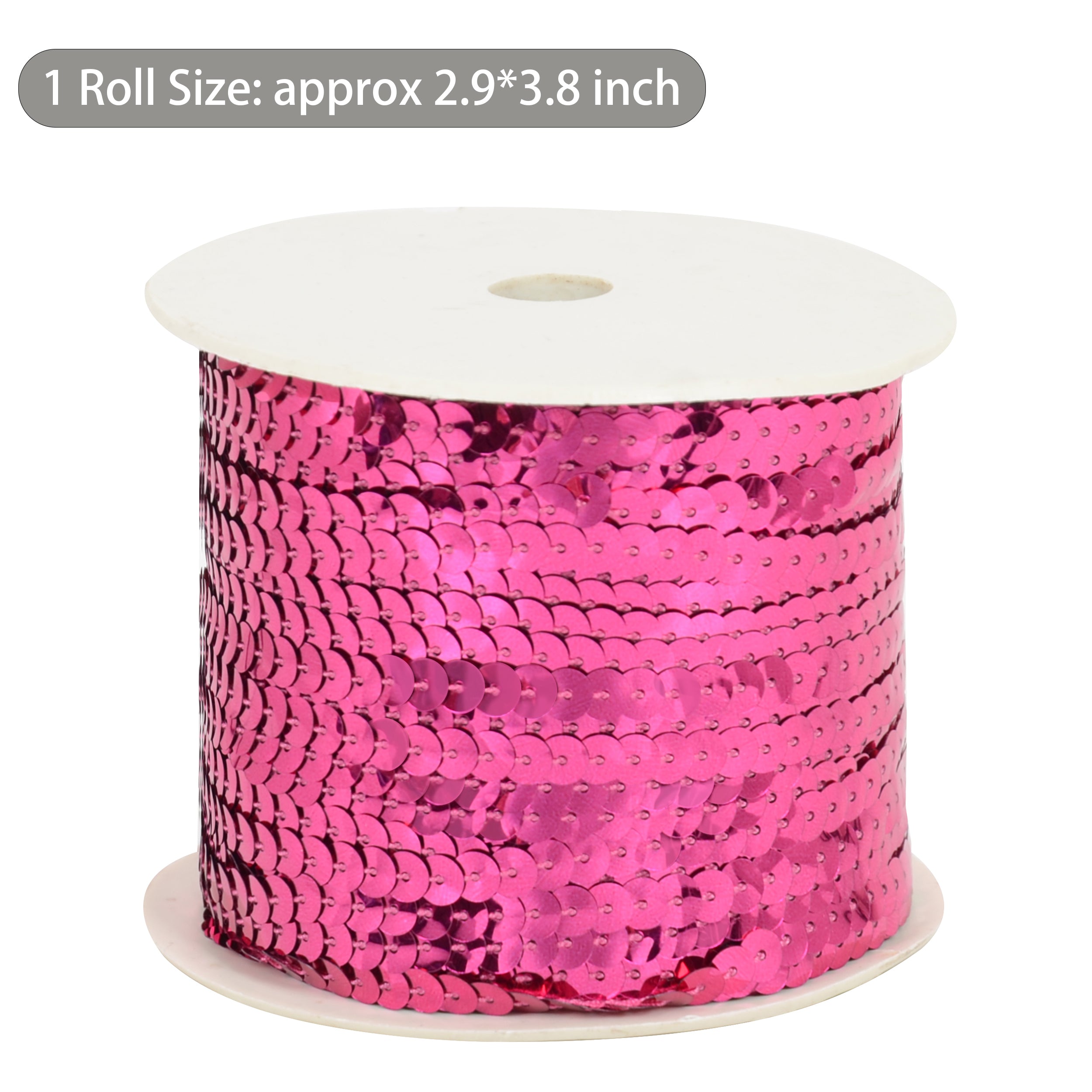 Alilang Flat Sequin Strip, 6mm String Metallic Sequin Strand, Paillette Metallic Sequin Trim Sewing DTY Craft Embellishment, 100 Yards