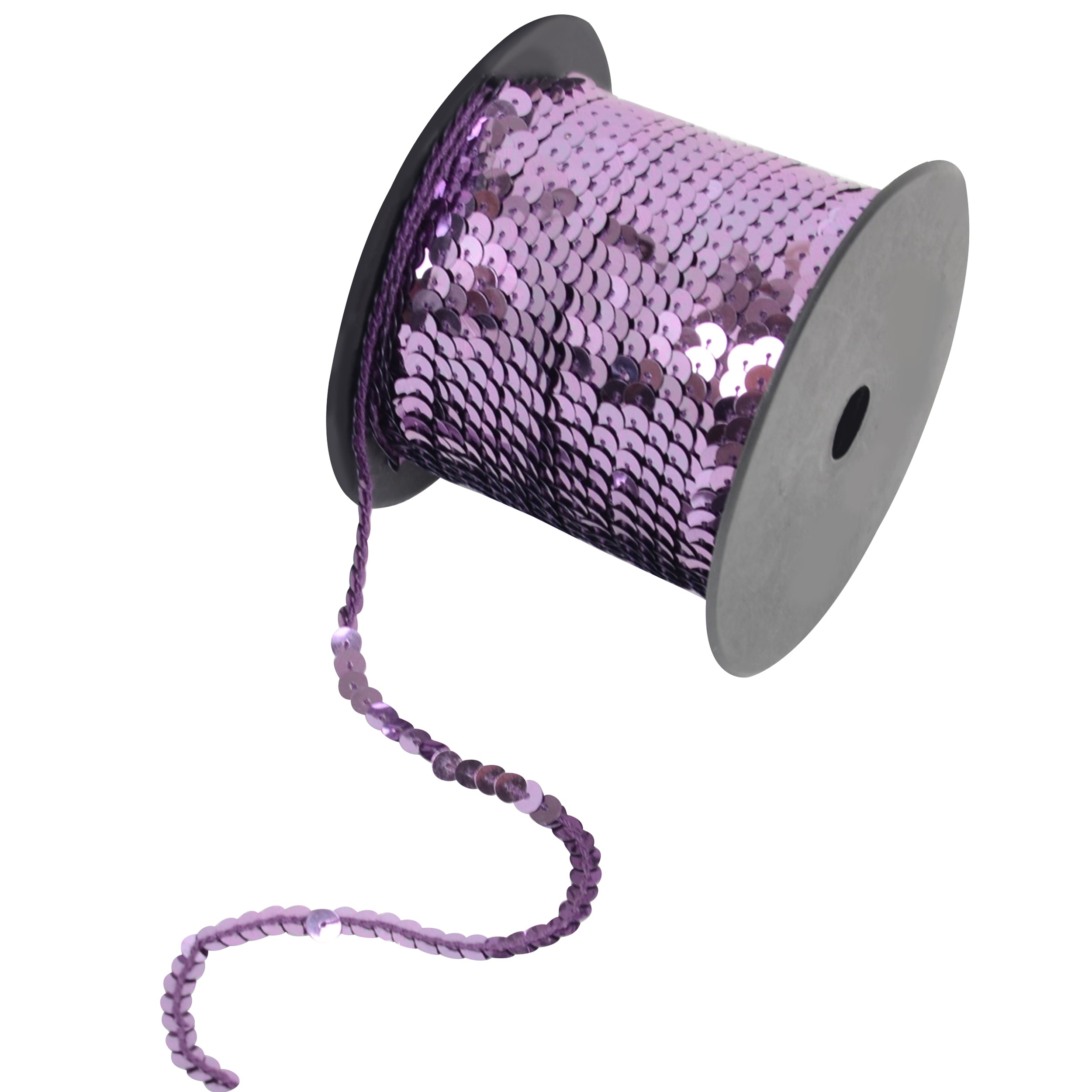 Alilang Flat Sequin Strip, 6mm String Metallic Sequin Strand, Paillette Metallic Sequin Trim Sewing DTY Craft Embellishment, 100 Yards