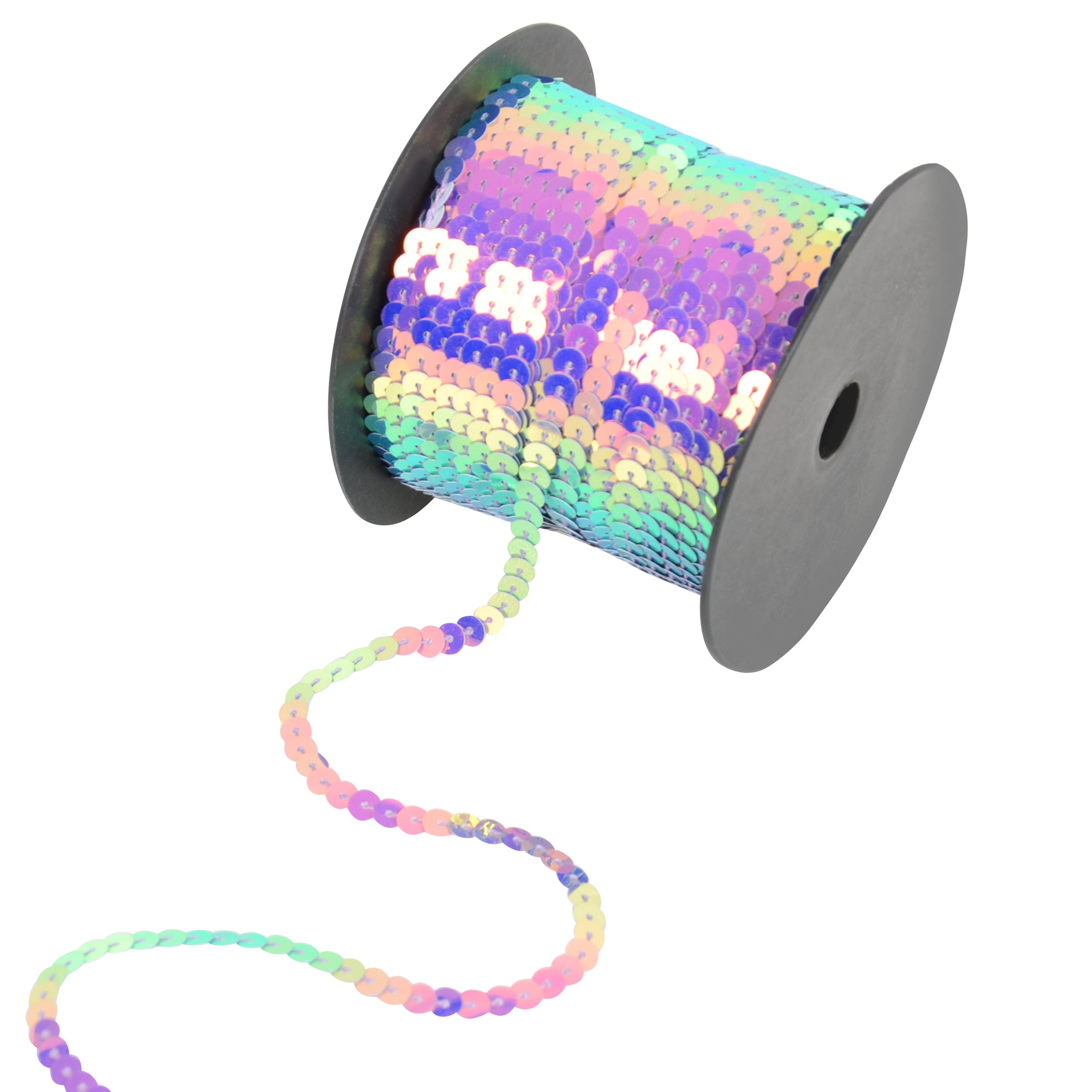 Alilang Flat Sequin Strip, 6mm String Metallic Sequin Strand, Paillette Metallic Sequin Trim Sewing DTY Craft Embellishment, 100 Yards