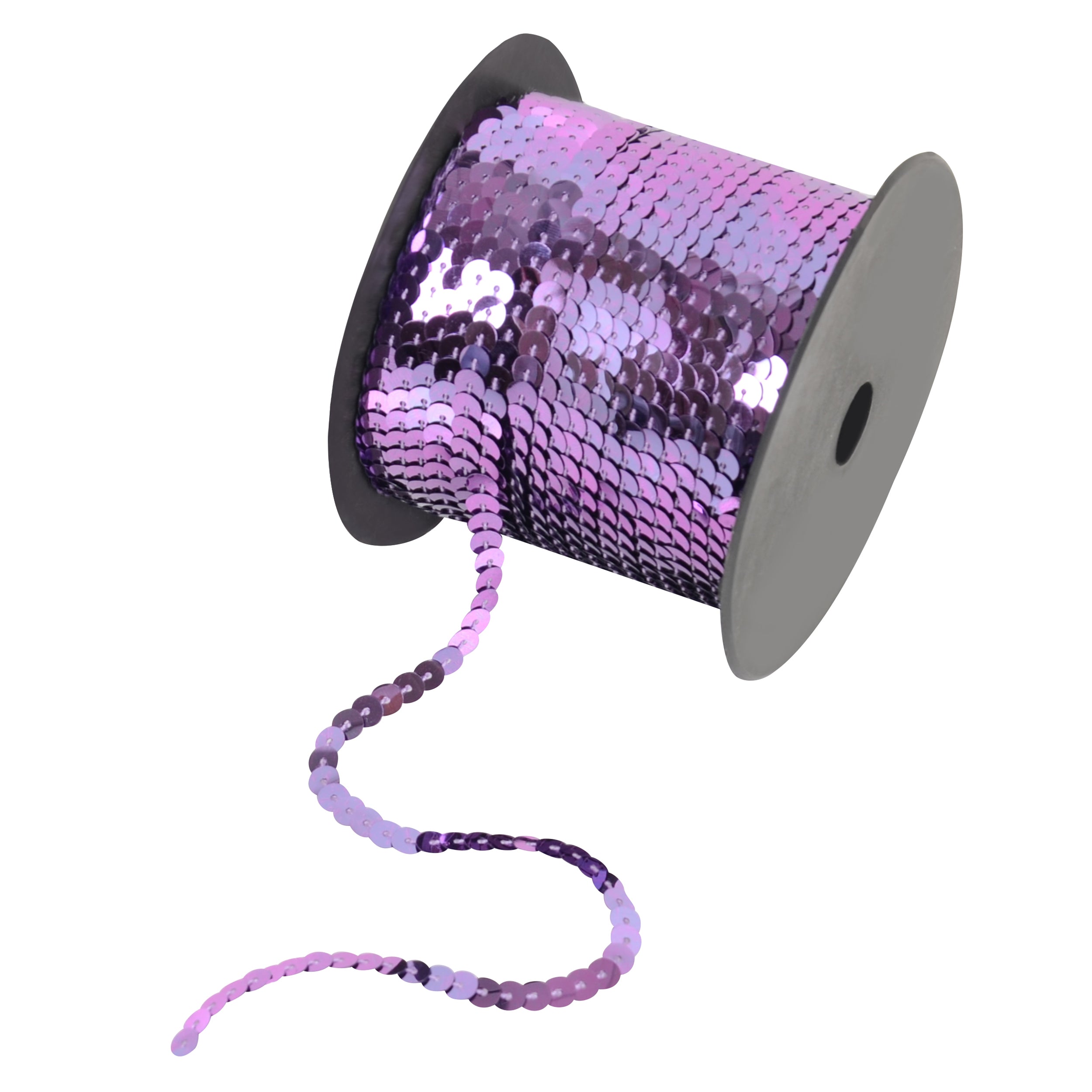 Alilang Flat Sequin Strip, 6mm String Metallic Sequin Strand, Paillette Metallic Sequin Trim Sewing DTY Craft Embellishment, 100 Yards