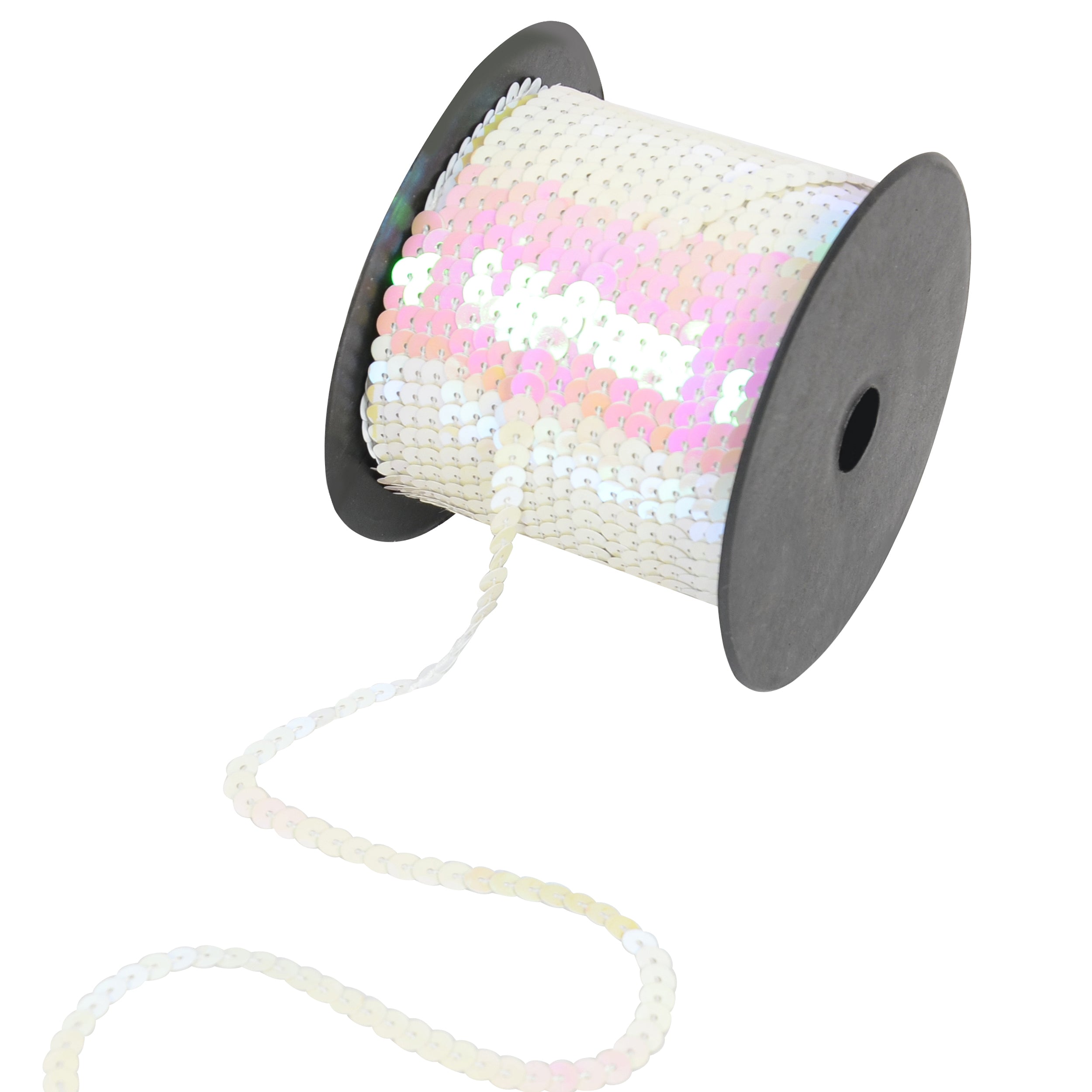 Alilang Flat Sequin Strip, 6mm String Metallic Sequin Strand, Paillette Metallic Sequin Trim Sewing DTY Craft Embellishment, 100 Yards