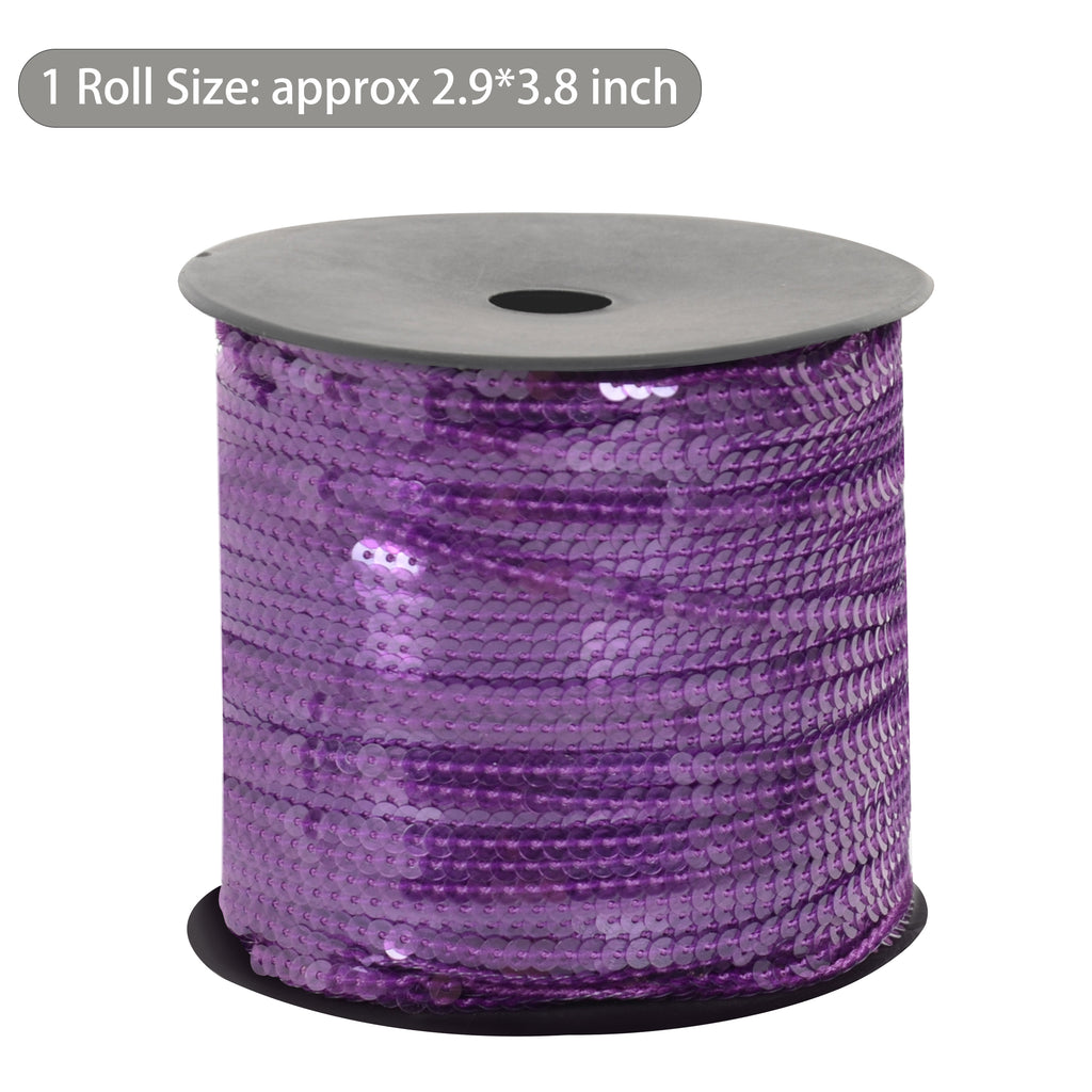 Alilang Flat Sequin Strip, 4mm String Metallic Sequin Strand, Paillette Metallic Sequin Trim Sewing String for DIY Crafts Embellishment, 197 Yards