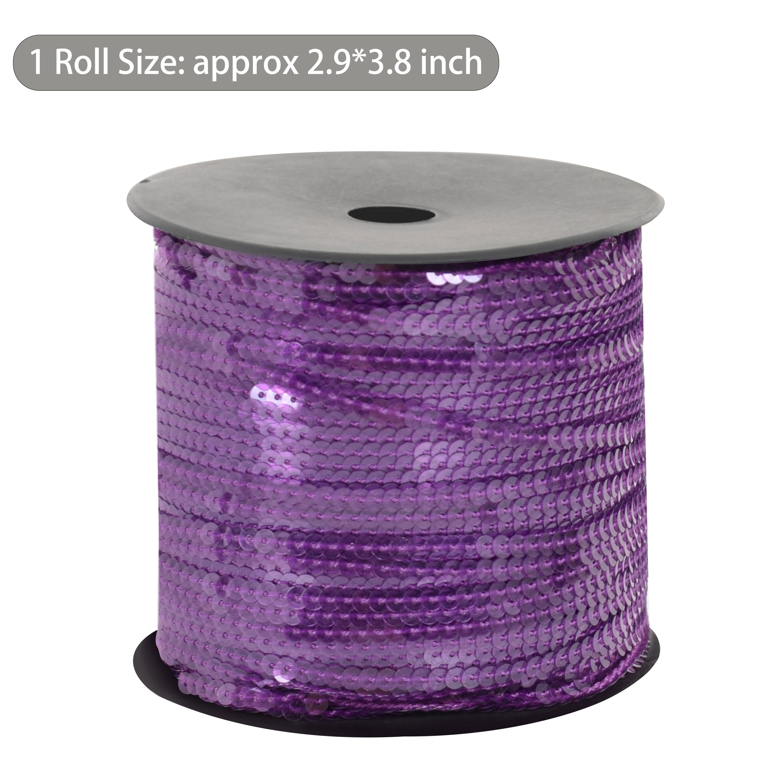 Alilang Flat Sequin Strip, 4mm String Metallic Sequin Strand, Paillette Metallic Sequin Trim Sewing String for DIY Crafts Embellishment, 197 Yards