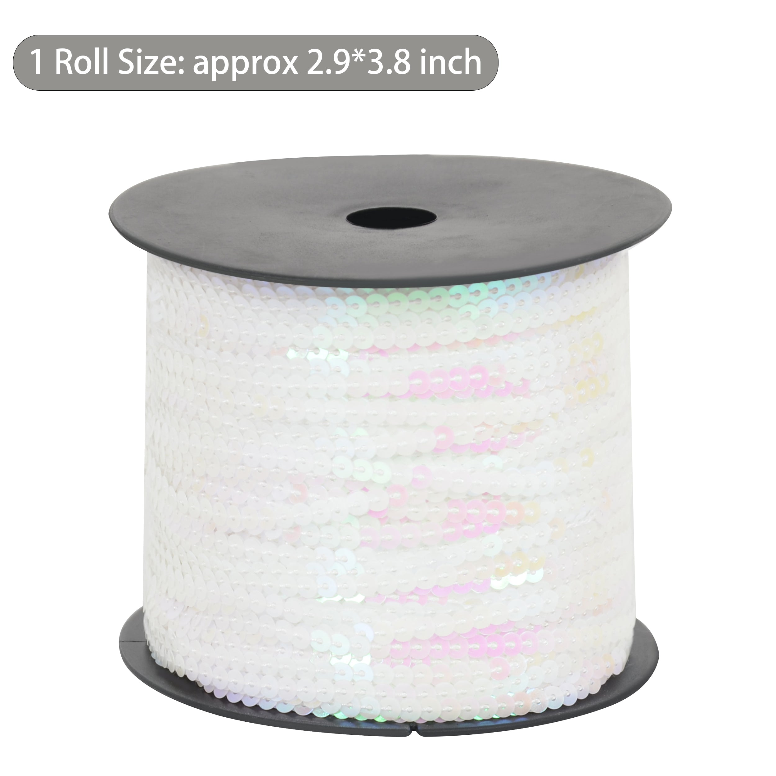 Alilang Flat Sequin Strip, 4mm String Metallic Sequin Strand, Paillette Metallic Sequin Trim Sewing String for DIY Crafts Embellishment, 197 Yards
