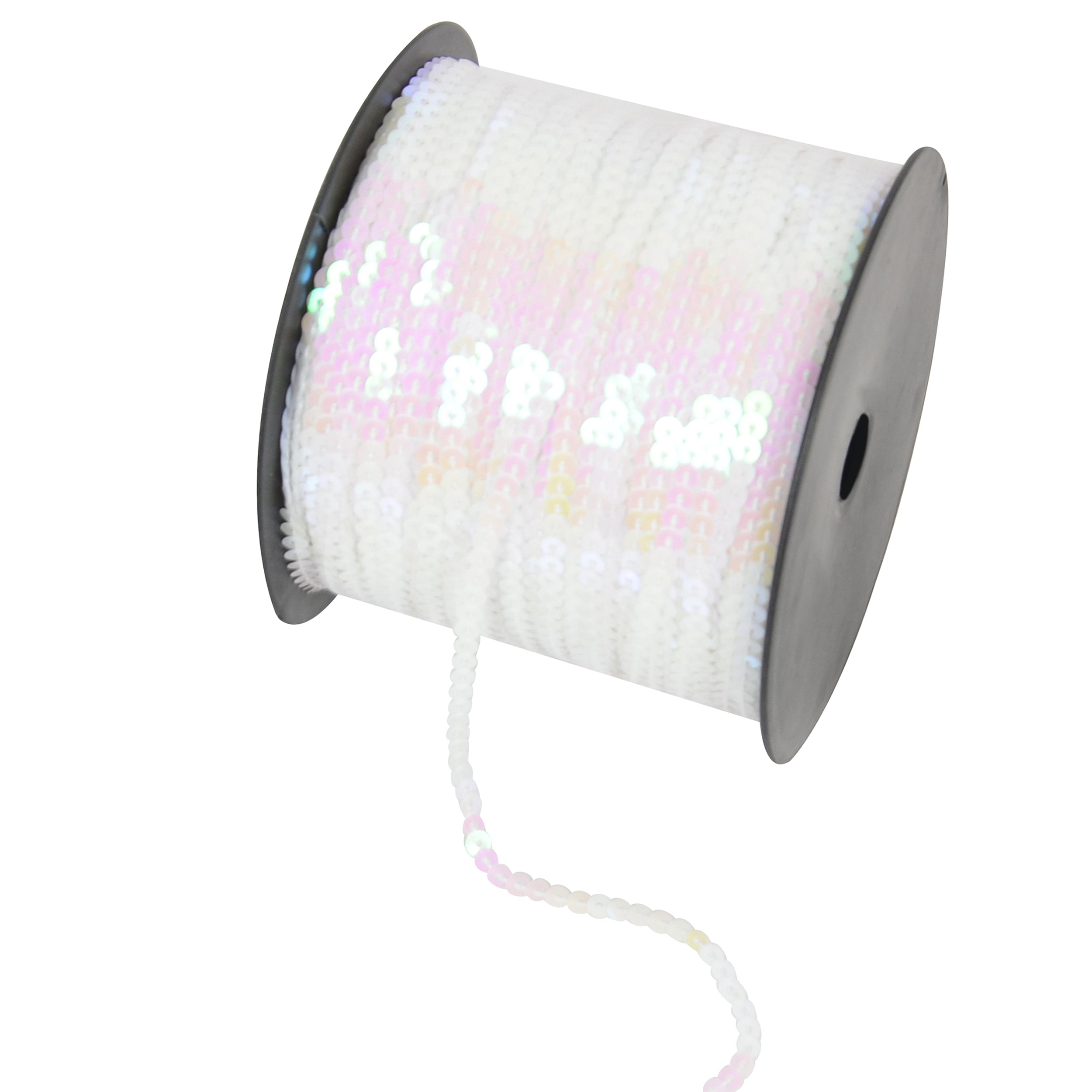 Alilang Flat Sequin Strip, 4mm String Metallic Sequin Strand, Paillette Metallic Sequin Trim Sewing String for DIY Crafts Embellishment, 197 Yards