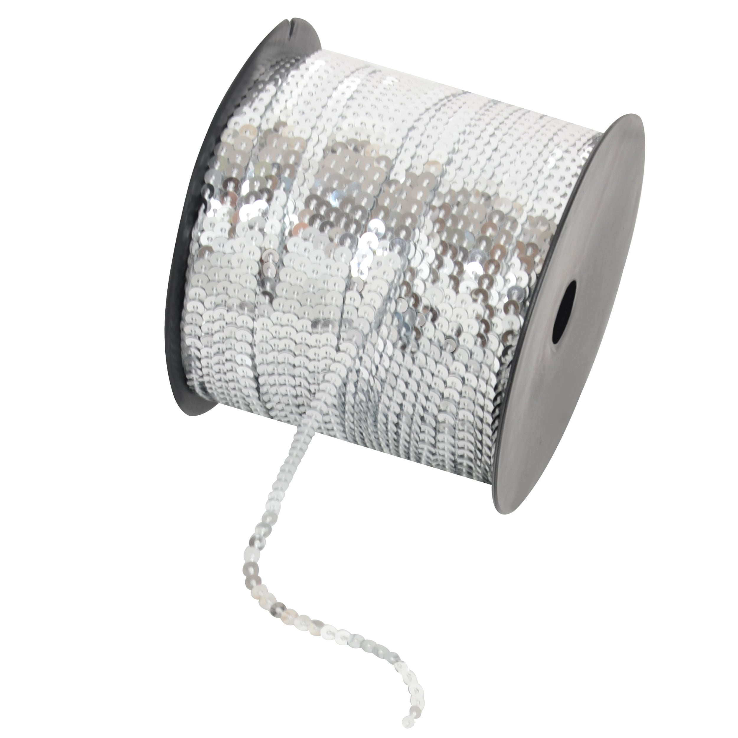 Alilang Flat Sequin Strip, 4mm String Metallic Sequin Strand, Paillette Metallic Sequin Trim Sewing String for DIY Crafts Embellishment, 197 Yards