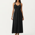 Anna-Kaci Women's Sleeveless Maxi Dress with Elastic Smocked Waist Gathered Bust Flowy A-Line Silhouette