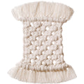 Anna-Kaci Woven Fiber Coaster with Fringe Detail for Tabletop Protection and Decorative Candle Display