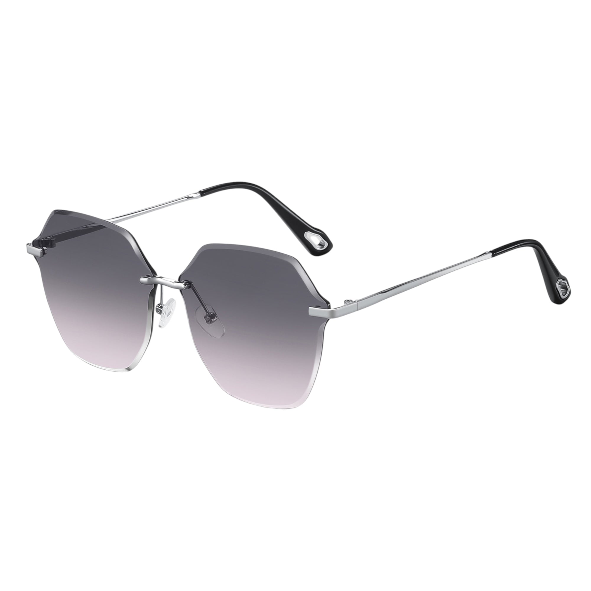 Anna-Kaci Women's Stylish Hexagonal Rimless Gradient Sunglasses for Fashion Looks