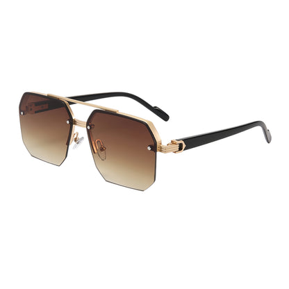 Anna-Kaci Women's Chic Trimmed Octagon Polarized Sunglasses UV400 Protection