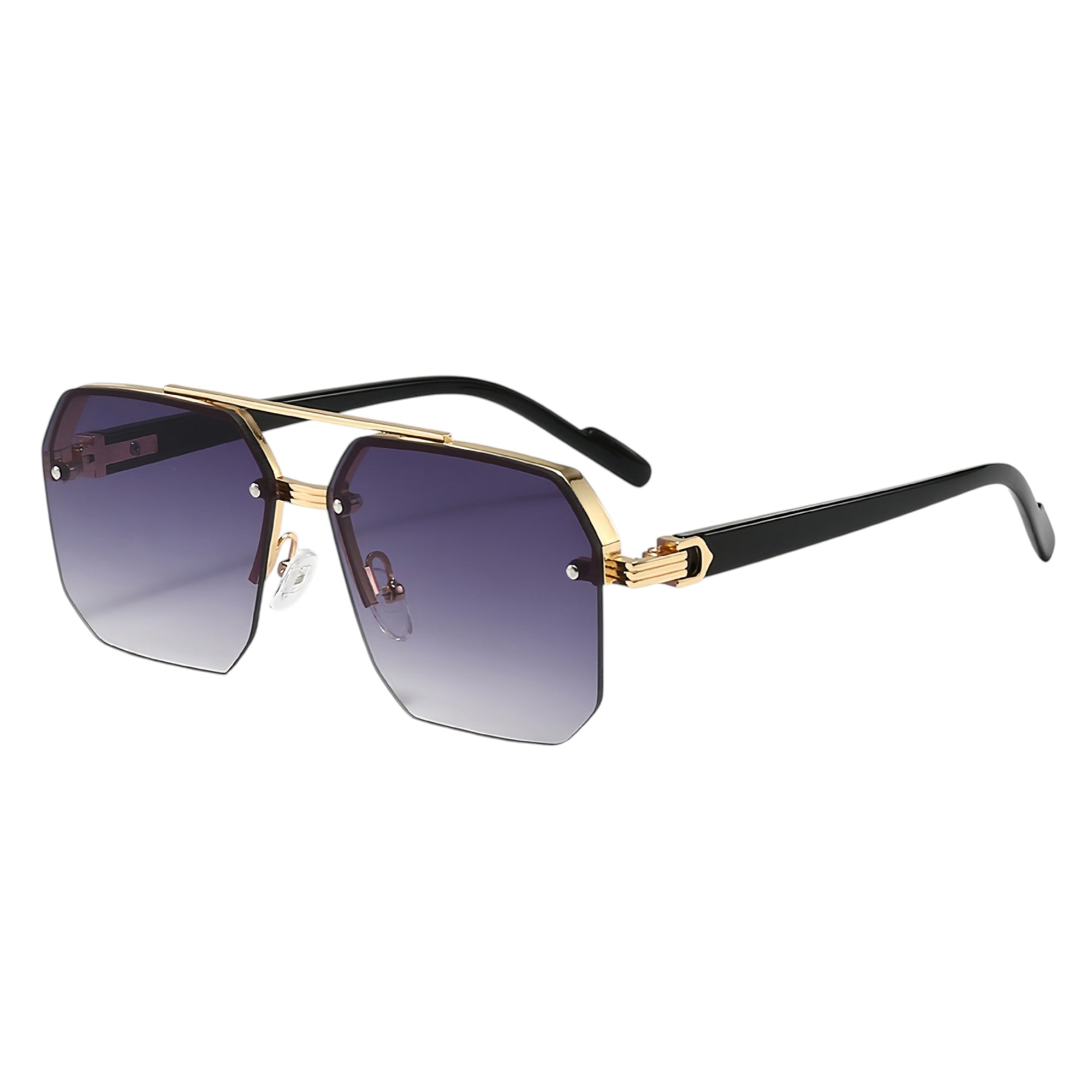 Anna-Kaci Women's Chic Trimmed Octagon Polarized Sunglasses UV400 Protection